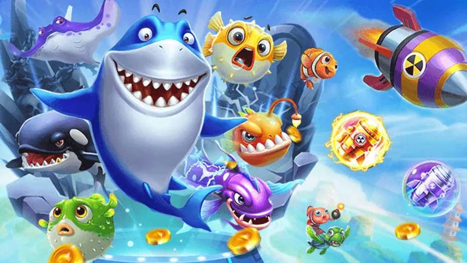 หน้าจอเกมยิงปลาและเป้าหมายใต้น้ำสำหรับผู้เล่น kc9